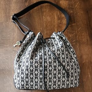 Fossil Monogram Bucket Bag - Black and Grey